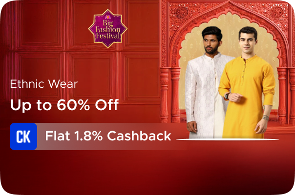 Myntra:Up to 60% on Ethnic wear + Flat 1.8% Cashback